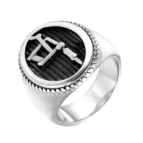 Men's Vintage Punk Tattoo Machine Engine Bit Dual Color Stainless Steel Ring US Size 7-13