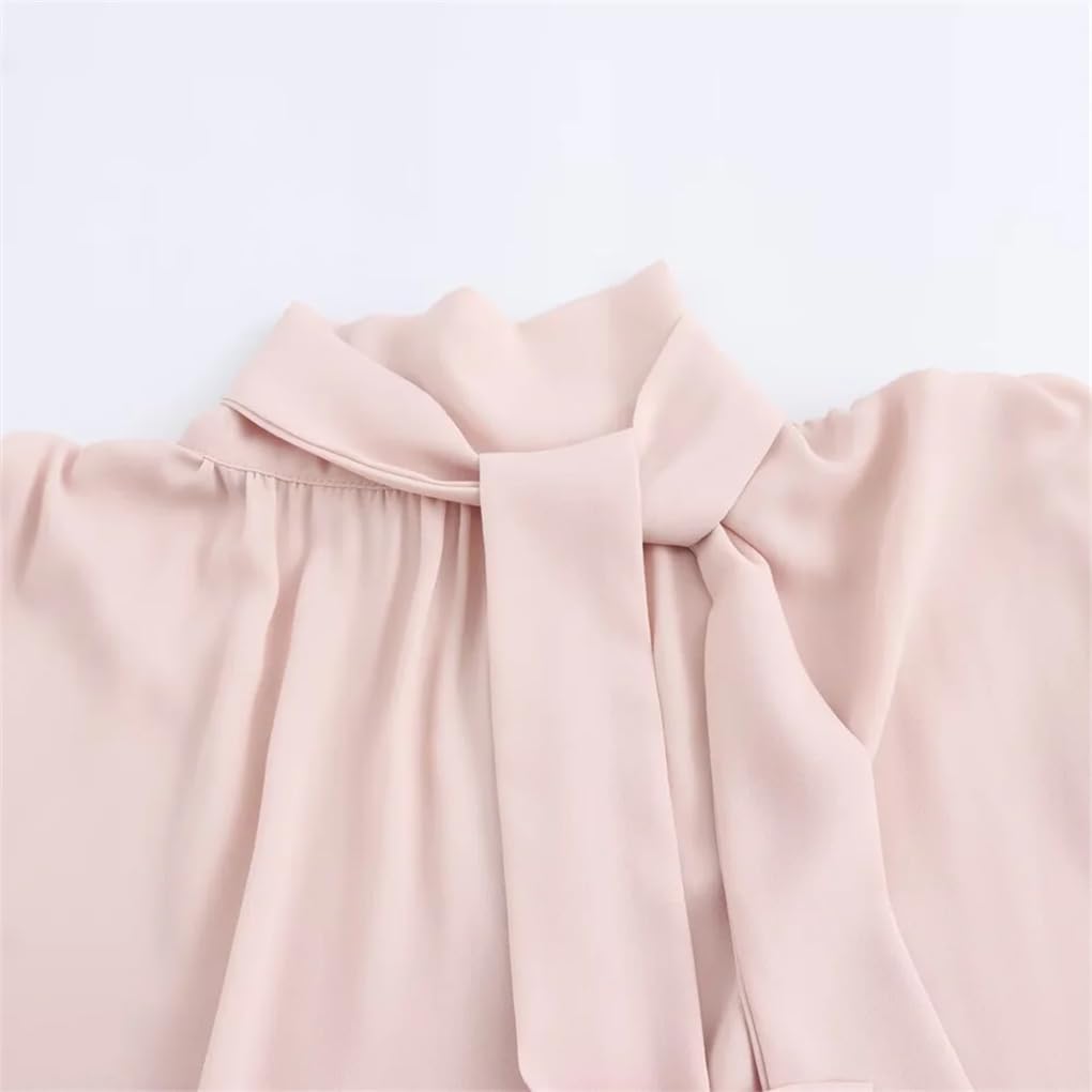 Women's Bow-Decorated Stand-Up Collar Sleeveless Loose Top
