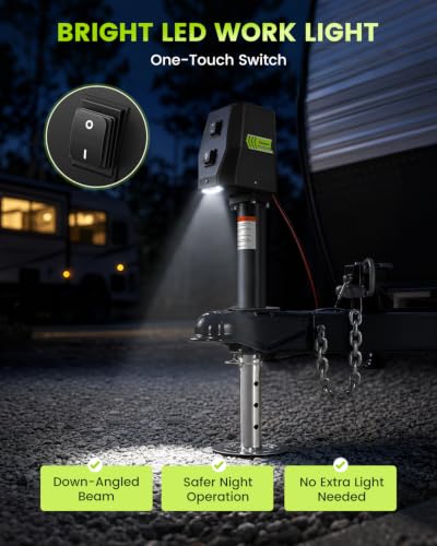 Electric Trailer Jack with Bubble Level
