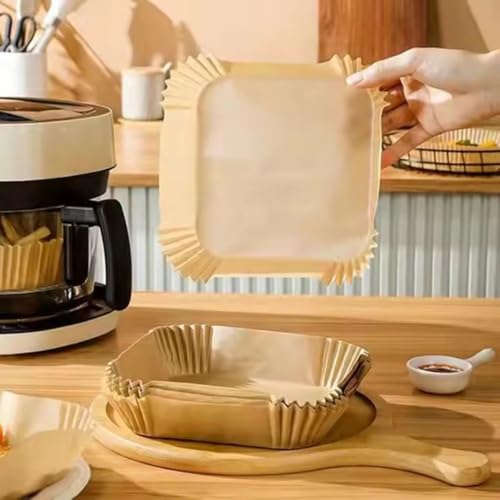 Forma de Papel Descartável Quadrada Para Air Fryer 16cm Antiaderente - 200 folhas