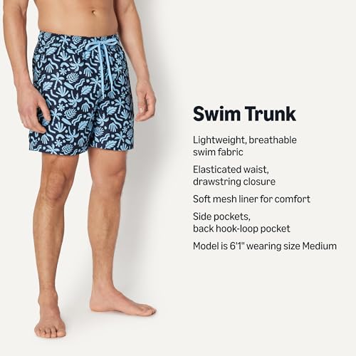 Image of Amazon Essentials Men's Swim Trunks with Mesh Lining, Pockets, Drawstring Closure
