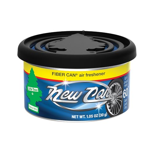 Image of Little Trees New Car Scent Fiber Can Air Freshener 30g (Pack of 1) | Classic Fresh Automotive Fragrance | Adjustable Lid Control | For Car, Home & Office | Imported from USA