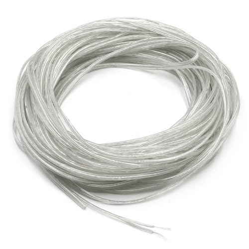GOIYZTTR 20M Cable Transparente 28AWG Cable Flexible de PVC 2 Nucleus Cable Flexible diámetro exterior 1,6 x 3,2 para Pequeños Electrodomésticos de Baja Potencia