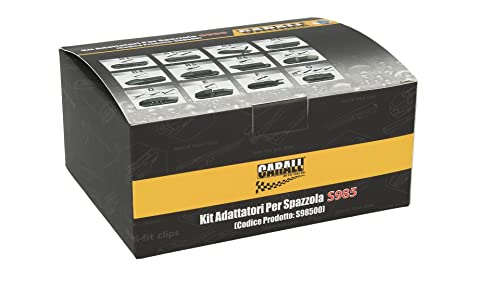 Carall Kit 10 Pezzi Attacchi Connettori Adattatori Per Spazzole Tergicristallo Carall S985 Flat E T191 Ibrida (S985B2)