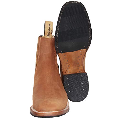 The Western Shops Men’s Short Ankle Square Toe Genuine Leather Cowboy Boot2