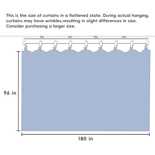 Image of MaKefeile Room Divider Curtains Total Blackout Privacy Curtain Panel Room Thermal Insulated Noise Reduction Curtain for Bedroom Window Living Room Ceiling Track Curtain W 15 ft x H 8 ft Light-Grey.