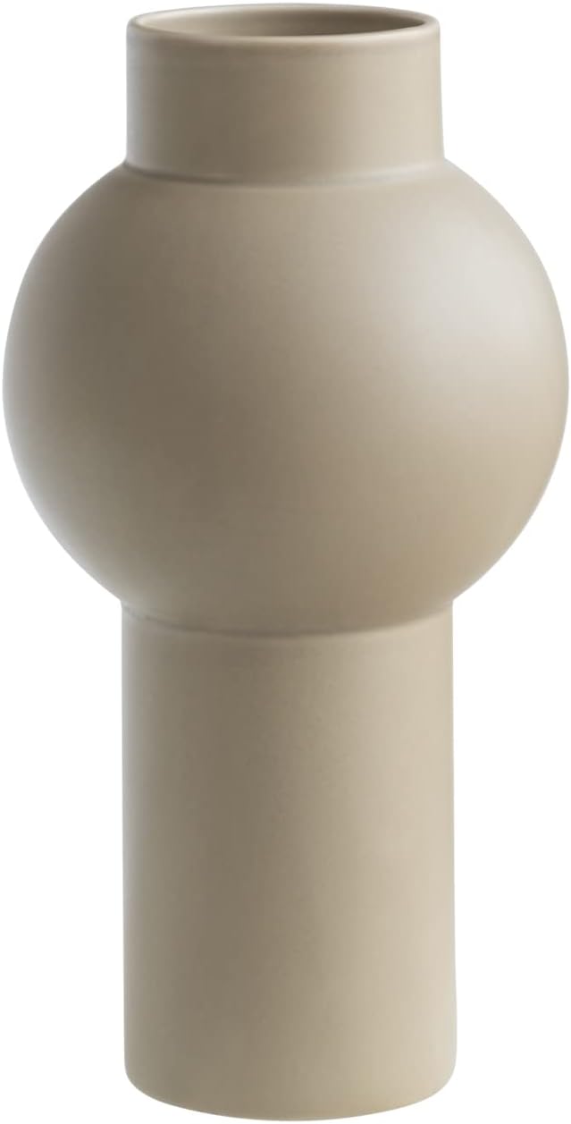 Classic Lamp-Shaped Design Vase, Practical and Versatile Home Detor, Matte Crème (Coconut Café)