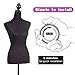 Female Mannequin Female Dress Form Manikin Body Torso with Wooden Tripod Base Stand 60-67 Inch Height Adjustable Pinnable Mannequin for Sewing Dress Jewelry Display, Black