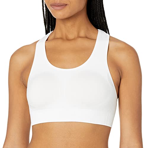 Hanes Sujetador sin Costuras, Espalda Cruzada Dhs101 Deportivo, Color Blanco, L para Mujer