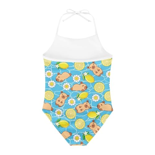 Image of ELEQIN Cartoon Animal Cute Girls One Piece Swimsuit Adjustable Swimwear for 3Y-10Y
