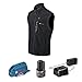 BOSCH Heated Vest Kit with Portable Power Adapter 12 Volt High Capacity Lithium Ion Battery, Black