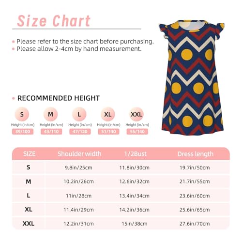 Augenstern Flutter Sleeve Nightgown Pajama Gown Zigzag Geometric Pattern Easy Pull-On Sleepwear Nightdress3