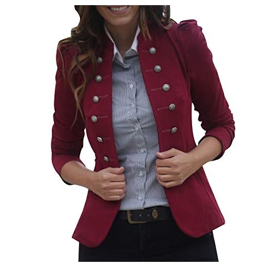 BHYDRY Las Mujeres de Invierno cálido Vintage Tailcoat Chaqueta Sobretodo Outwear Uniforme Botones Capa