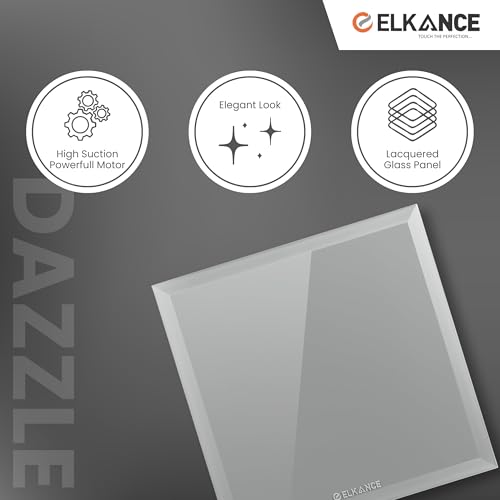 Image of Dazzle 150mm (6 Inches) Axial Exhaust Fan | BLDC Motor | 7W, 2400 RPM | Premium Lacquered Glass Panel - Stylish Ventilation for Office, Kitchen & Bathroom | (Grey)