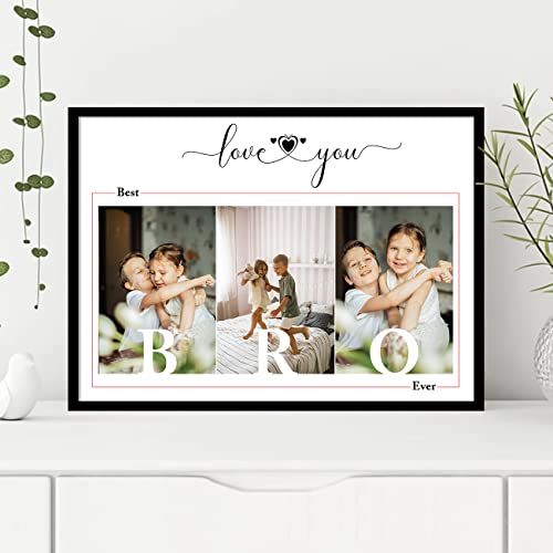 Image of Art Street Personalized Best Bro Ever Wall Photo Print Collage with Photo Upload Gift For Brother, Rakhi Perfect Present, Customized Gift, Birthday Gift (A4, Black)