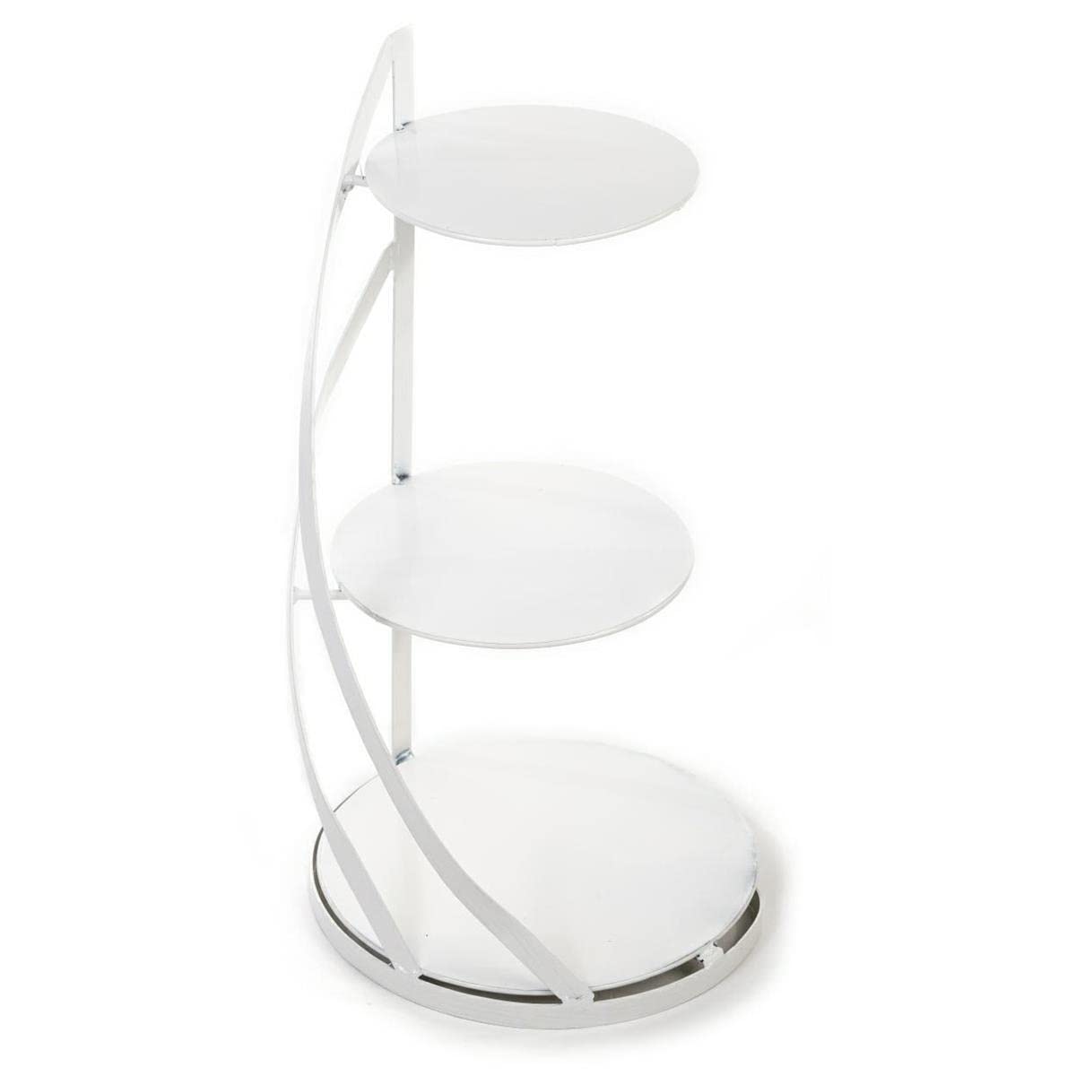 Alzata bianca a 3 ripiani, altezza 60 cm, per torte, cupcake e muffin, ideale per l'uso come elegante supporto per torte per matrimoni e torte