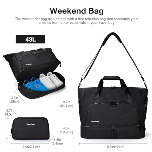 Noozion Gym Bag for Women, Travel Duffel Bags with Shoe Compartment, Weekender Bags for Women with Wet Pocket,Carry on Overnight Tote Bag with Toiletry Bag2