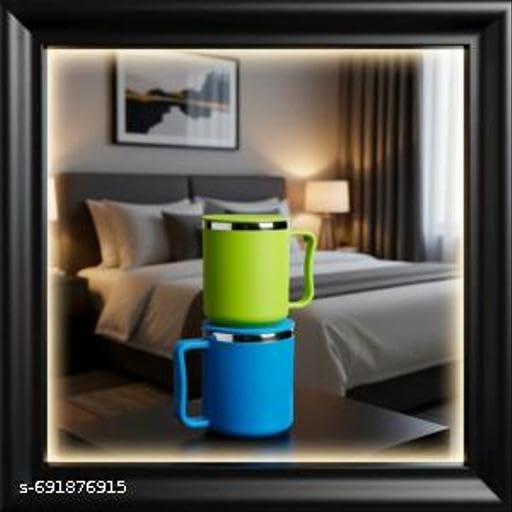 Image of Tea-Coffee Edition Premium Cup Set Coffee Cup with Lid Unbreakable Stainless Steel Coffee Mug Perfect for The Office&Home. VAI-P2415