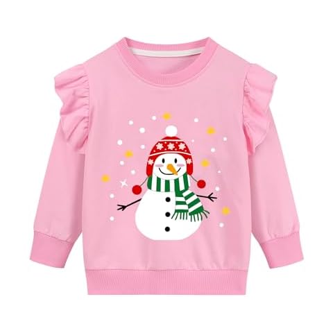 DHASIUE Girls Christmas Sweatshirt with Ruffles Cover