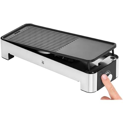 WMF Küchenminis Tischgrill elektrisch für 2 mit Gemüsepfännchen, Elektrogrill klein mit kompakter Grillfläche, variable Temperatureinstellung, 1000 W – Bild 6