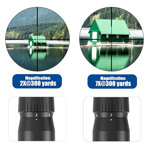 UUQ VibeShield Rifle Scope with Mil-dot Reticle - Shockproof SFP Optics for Hunting and Airsoft, Fit Large Caliber & High Recoil Guns, FMC Green Lens, 1-Inch Tube, Includes 20mm Mounts