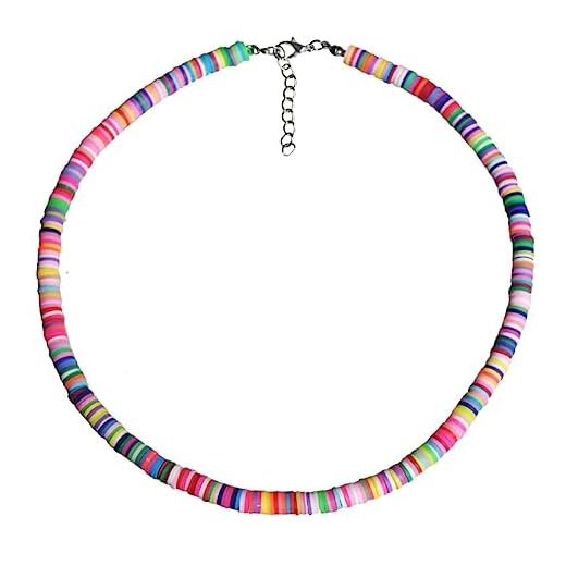 BESTOYARD Colar Puka Colar Surfista Colar De Contas De Argila Colares De Contas Para Mulheres Colar Puka Chip Gargantilha Boêmia Colares Colares De Argila Estética Miss Batatas Fritas