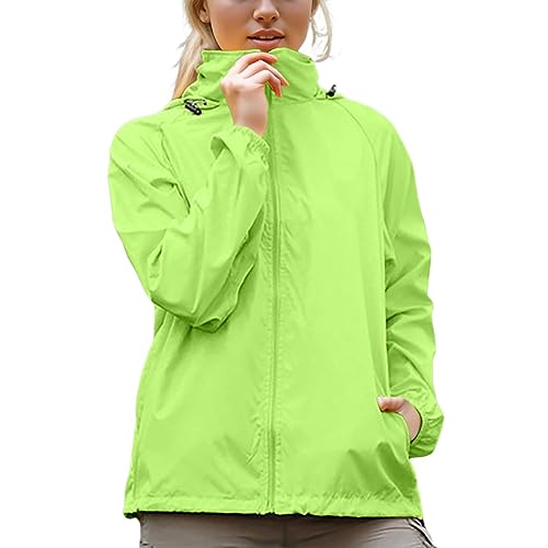 Chaqueta casual para mujer con mangas desmontables y cremallera verde XL