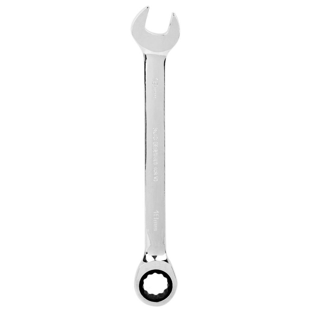 KROST TCr Chromium Stainless Steel Reversible Ratcheting Wrench Ratchet Socket Hand Spanner Nut Tool, 9mm, Silver
