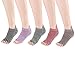 Laviesimple 5 Pairs Toeless Yoga Pilates Socks Non Slip Skid Barre Sock with Grips for Women & Men