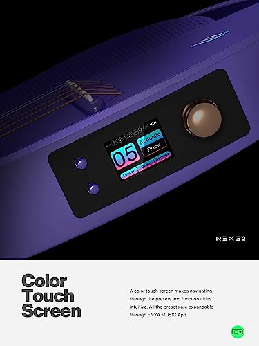 Image of Enya NEXG 2 Deluxe Carbon Fiber Smart Acoustic-Electric Guitar, Purple | 50W Wireless Speaker, Color Touchscreen, 20 Presets, Looper, Drum Machine, Acoustic Profiling, Deluxe Accessory Bundle