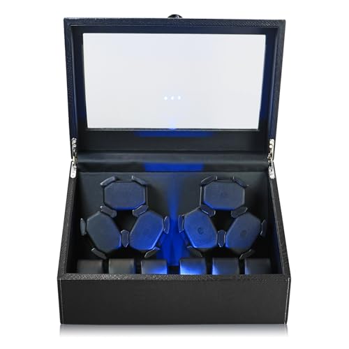 FRUCASE Enrolador de relógio para relógios automáticos, caixa de relógio, enrolador automático, motor japonês, Preto 6, FR066BK, Moderno
