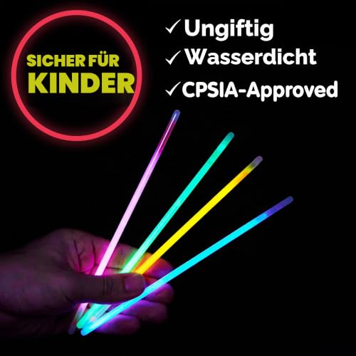 JOYIN 300pcs Knicklichter party set, Neon Leuchtstäbe Party Deko, 20.3 cm Leuchtstäbe, Armbänder Kinder, Partygeschenke… – Ansicht 5
