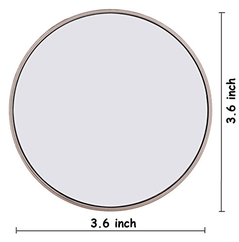 Ovente Makeup Mirror 3.6'' 10X Magnifier, Round, Magnetic, Small, Handheld Cosmetic Skin Care Tool, Compact & Portable For Office, Home, Gym & School, Stainless Steel, Travel, Nickel Brushed M100Br10X #TOP4