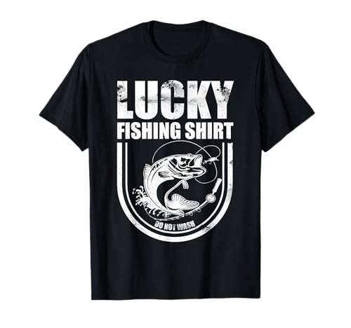Lucky fishing shirt do no wash frase per pescatore maglietta