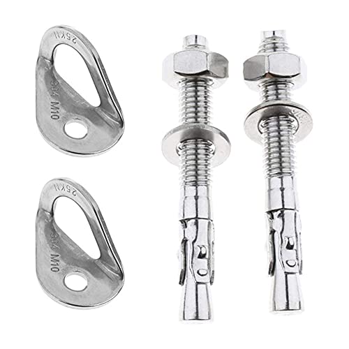 OPYTR Screw Anchors 4Pcs 25KN 304 Stainless Steel Anchor Hanger Rock Climb Fastening Bolt Fixed Point Expansion Screw Piton Rock Piton Outdoor Tools Anchors (Color : Silver)