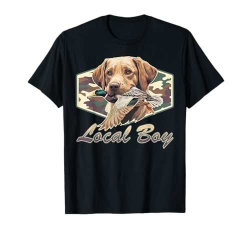 Camo Southern Local Boy Labrador Duck Hunting Outdoor Nature T-Shirt