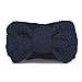 Flammi Women's Cable Knit Headband Bow Knot Head Wrap Ear Warmer (Navy Blue)