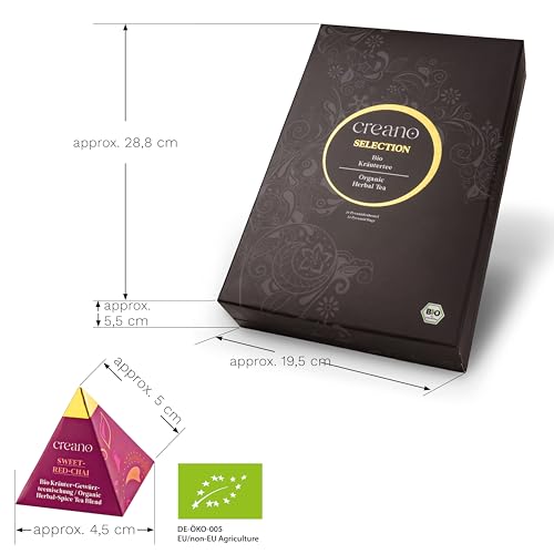 Image of Creano Organic Herbal Tea Gift Set inchOrganic Herbal Tea inch - 24 Pyramid Tea Bags in 9 Different Varieties - 60 g*