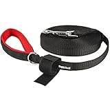 Correa Perro Larga 10m de Adiestramiento Grandes Medianos con Mango Suave Acolchado Antideslizante Nylon No es fácil Anudar Resistente a Masticar (Negro,M)