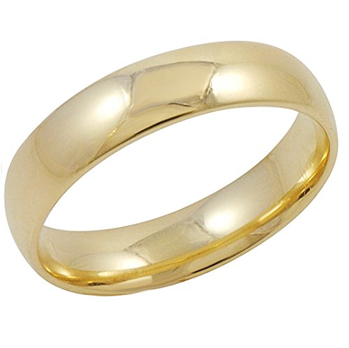 Oxford Ivy Men's Solid 14K Yellow or 14K White Gold 5mm Comfort Fit Solid Plain Wedding Band (Available Ring Sizes 8-14) Solid 14K Gold Rings for Men2