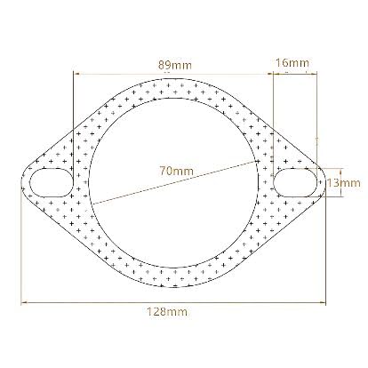 2-Pack 2 Bolt Exhaust Gasket, 2.75 Inch (70mm) Inside Diameter, High-Temperature Reinforced Metal Gasket Compatible with Honda Acura and Many Other Car & Truck Models