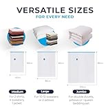 NIFTII Vacuum Storage Bags 6 Pack, Mixed Sizes - Space Saver for Clothes, 80% More Storage with Airtight, Waterproof, Double-Zip Seal, Durable Packing Bags for Duvets, Bedding & Travel - Image 5