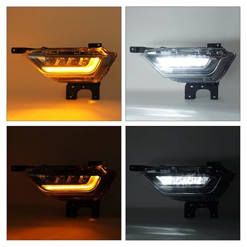 HECASA Pair LED Fog Lights Assembly Compatible with 2021-2023 Ford F150 XL Front Bumper Fog Driving Turn Signal Light Lamp Full LED Clear Lens - Driver&Passenger Side by HECASA - Image 8