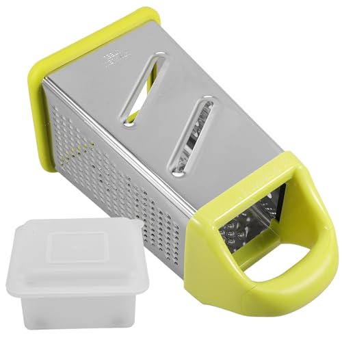 VICASKY Râpe Boîte Inox Faces avec Boîte de Rangement Trancheuse Légumes Multifonction pour Fromage Carottes Ail Pomme de Terre Ustensile Cuisine Pratique