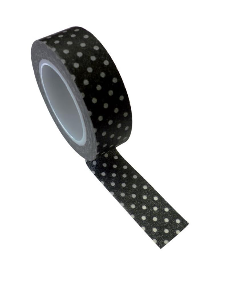 Graine Créative 1 x Black Polka Dot Adhesive Tape 15 x 10 m