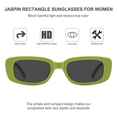 Image of JASPIN Rectangle Sunglasses for Women Men Trendy Y2k Retro 90s Sun Glasses UV Protection Cool Square Frame