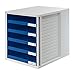 Produktbild HAN Schublabdenbox SCHRANK-SET, DIN A4/C4, 5 offene Schubladen, lichtgrau/blau