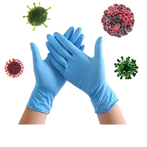 XVSSAA 50/100 Pcs Nitrile Rubber Disposable Gloves, Powder Free Latex Free Exam Gloves