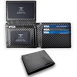 Picture of TOPFORGES Wallet for Men:Slim Bifold Mens Wallet,RFID Blocking,Minimalist Mans Wallets,2 ID Windows,12 Card Holders 2 Cash Pockets,Fit Front Pocket,Mens Gift with Box (Black Carbon Fiber)