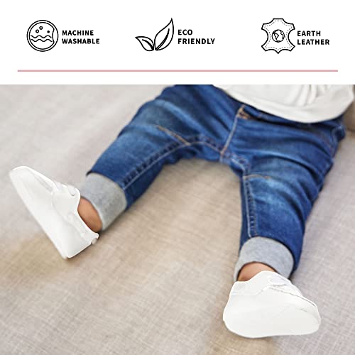 Jujube Boat Shoes For Babies & Infants - Machine Washable Vegan Leather Nautical Slip-Ons - Top Sider - Snowy White - 3-6 Months #TOP3